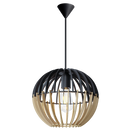 PEN811 Bright Star BAMBOO NATURAL& BLACK 2 TONE WOOD PENDANT 1X60W ES