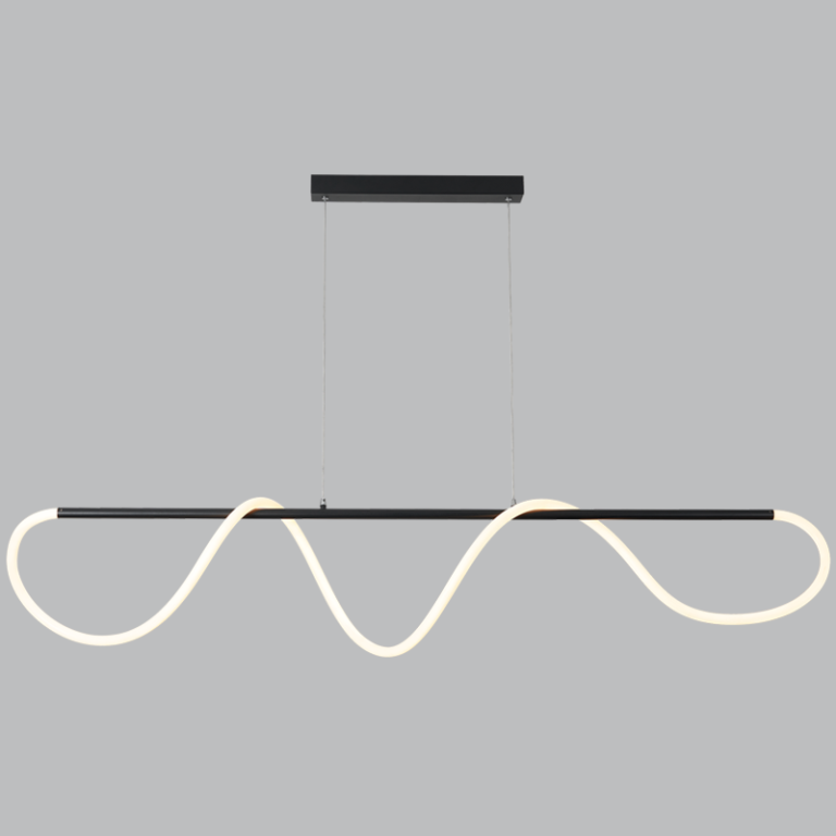 PEN815 Bright Star MATT BK MATT BLK SILICONE TUBING PENDANT 40WLED CCT REMOTE