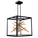PEN817 Bright Star BLACK BLACK AND GOLD METAL PENDANT 72W LED 3000K