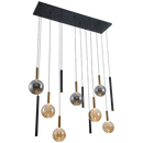 PEN823/12 Bright Star BK/GD 7+5 x G9 METAL & GLASS PENDANT