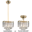 PEN826 Bright Star GOLD 2 IN1 PENDANT& CEILING METAL AND CRYSTAL 1X40W SES