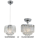 PEN827 Bright Star CHROME 2 IN1 PENDANT& CEILING METAL AND CRYSTAL 1X40W SES