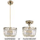 PEN828 Bright Star GOLD 2 IN1 PENDANT& CEILING METAL AND CRYSTAL 2X40W SES