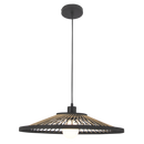 PEN835 Bright Star BLACK METAL AND BAMBOO TWO TONE PENDANT 1X11W ES
