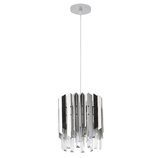 PEN841 Bright Star CHROME STAINLESS STEEL & CRYSTAL PENDANT P/CHR 1X40W ES