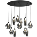 PEN847/11 Bright Star SMOKE METAL PENDANT SMOKE OUTER FROSTED INNER GLS 11XG9