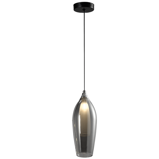 PEN848/1 Bright Star SMOKE METAL PENDANT SMOKE OUTER FROSTED INNER GLS 1XG9