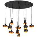PEN851/11 Bright Star BK/GOLD METAL PENDANT BLK&GOLD 11 X 3W LED 3000K 900 LUMEN