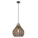 PEN852 Bright Star NATURAL METAL PLASTIC ROPE PENDANT 1X11W ES 300MM