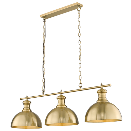 PEN853/3 Bright Star GOLD GOLD/ANTIQUE 3 LIGHT PENDANT 3X40W ES