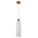 PEN854 Bright Star WHITE METAL PENDANT WHITE FLUTED GLASS 1X40W SES 100MM