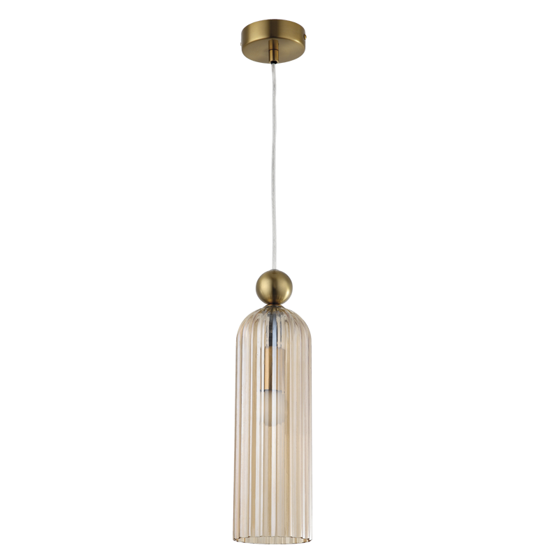PEN855 Bright Star GOLD METAL PENDANT COGNAC GLASS 1X40W SES 100MM