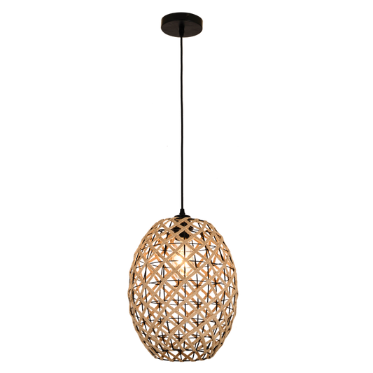 PEN858 Bright Star ROPE METAL AND ROPE PENDANT MATT BLACK 1X40W ES