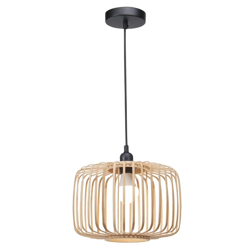 PEN862 Bright Star BAMBOO METAL AND BAMBOO PENDANT 1X11W ES