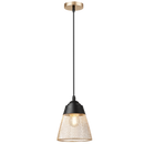 PEN863 Bright Star BK/GOLD BLACK & GOLD MESH METAL PENDANT 1X40W ES