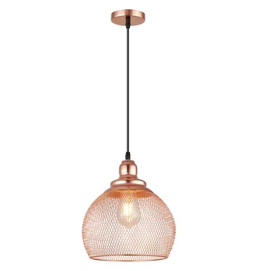 PEN864 Bright Star ROSE GOLD ROSE GOLD MESH PENDANT 1X11W ES