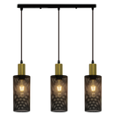 PEN874/3 Bright Star BK/GD BLK&GOLD PENDANT MESH 3X40W ES