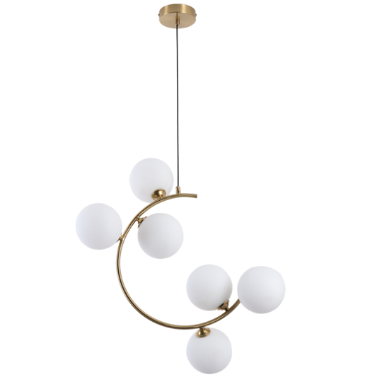 PEN894/6 Bright Star BRASS IRON & GLASS PENDANT 6X5W G9