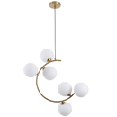 PEN894/6 Bright Star BRASS IRON & GLASS PENDANT 6X5W G9