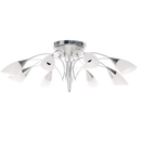 PEN9042/8 Bright Star SATIN SAT/CHR FLUSH MOUNT PENDANT 8X60W SES
