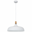PEN912 Bright Star WHITE WHITE PENDANT WITH WOOD 1X60W ES 500MM