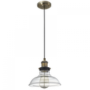 PEN919 Bright Star CLEAR ANTIQUE BRASS PENDANT CLEAR GLASS 1X60W ES 200MM