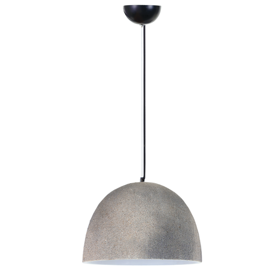 PEN929 Bright Star GREY METAL PENDANT CERAMIC SHADE 1X40W ES 320MM
