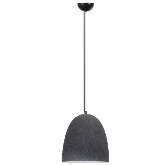 PEN932 Bright Star BLACK METAL PENDANT BLACK CERAMIC SHADE 1X40W ES 225MM