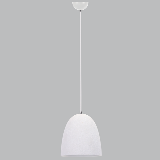 PEN934 Bright Star WHITE METAL PENDANT WHITE CERAMIC SHADE 1X40W ES