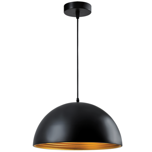 PEN937 Bright Star BLACK PENDANT BLACK OUTER GOLD INNER 1X40W ES 400MM