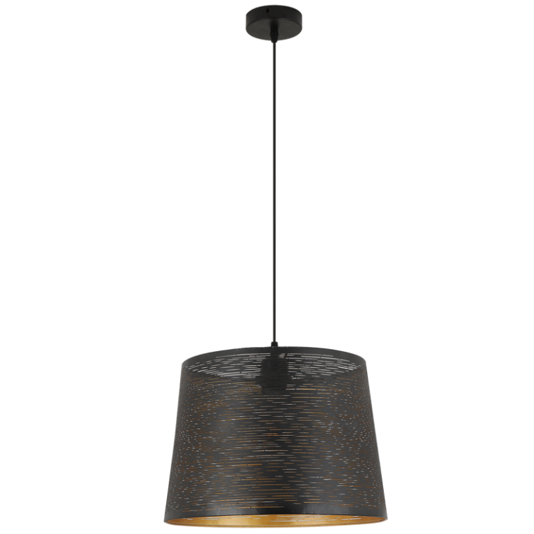 PEN939 Bright Star BLACK PENDANT BLACK OUTER GOLD INNER 1X40W ES 350MM