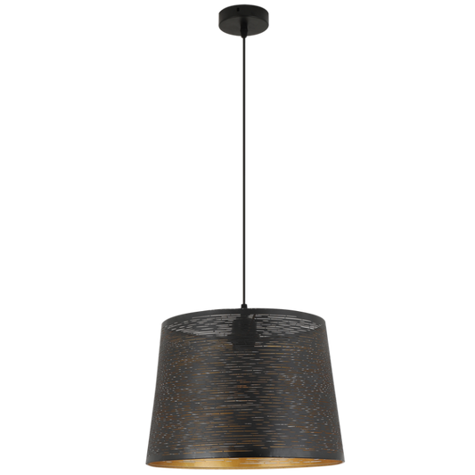 PEN939 Bright Star BLACK PENDANT BLACK OUTER GOLD INNER 1X40W ES 350MM