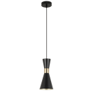 PEN940 Bright Star BLACK METAL PENDANT OUTER BLACK INNER GOLD 1X40W ES
