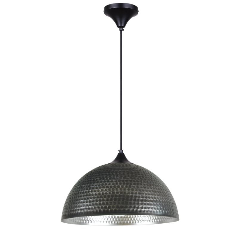 PEN942 Bright Star SL/AQ SL/ANT PENDANT HAMMERED METAL DOME 1X40W ES 400MM