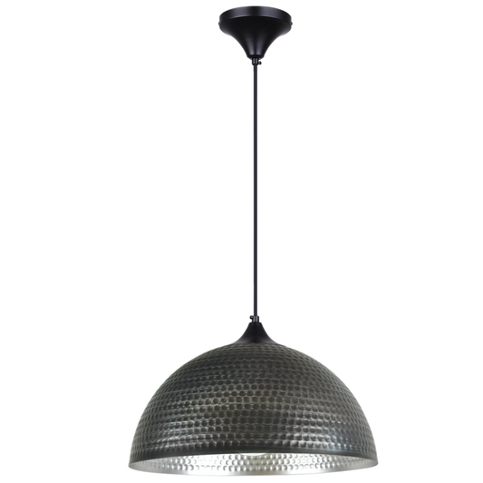 PEN942 Bright Star SL/AQ SL/ANT PENDANT HAMMERED METAL DOME 1X40W ES 400MM