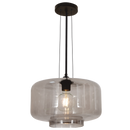 PEN952 Bright Star SMOKE METAL PENDANT SMOKE GLASS 1X40W ES 350MM