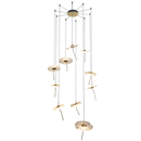 PEN956/10 Bright Star CCT ALU & GLASS PENDANT GOLD 33W LED CCT 6LIGHT