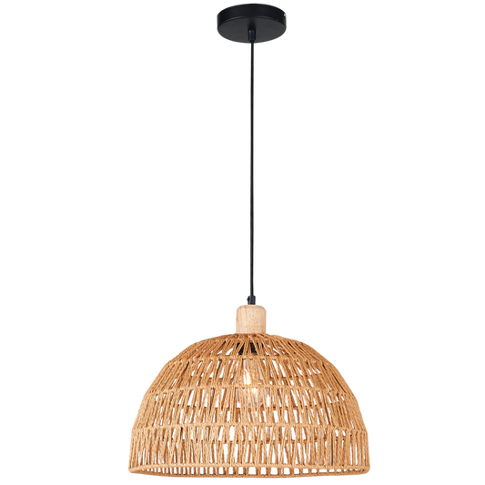 PEN957 Bright Star STRING METAL WOOD & STRING PENDANT 1X40W ES 400MM