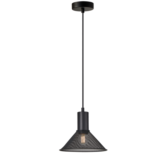 PEN959 Bright Star BLACK BLACK IRON PENDANT 1X40W ES 210MM