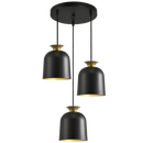 PEN962/3 Bright Star BLACK 3 LIGHT BLACK & GOLD IRON PENDANT 3X40W ES