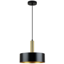 PEN966 Bright Star BLACK MATT BLK & POLISHED GOLD METAL PENDANT 1X40W ES