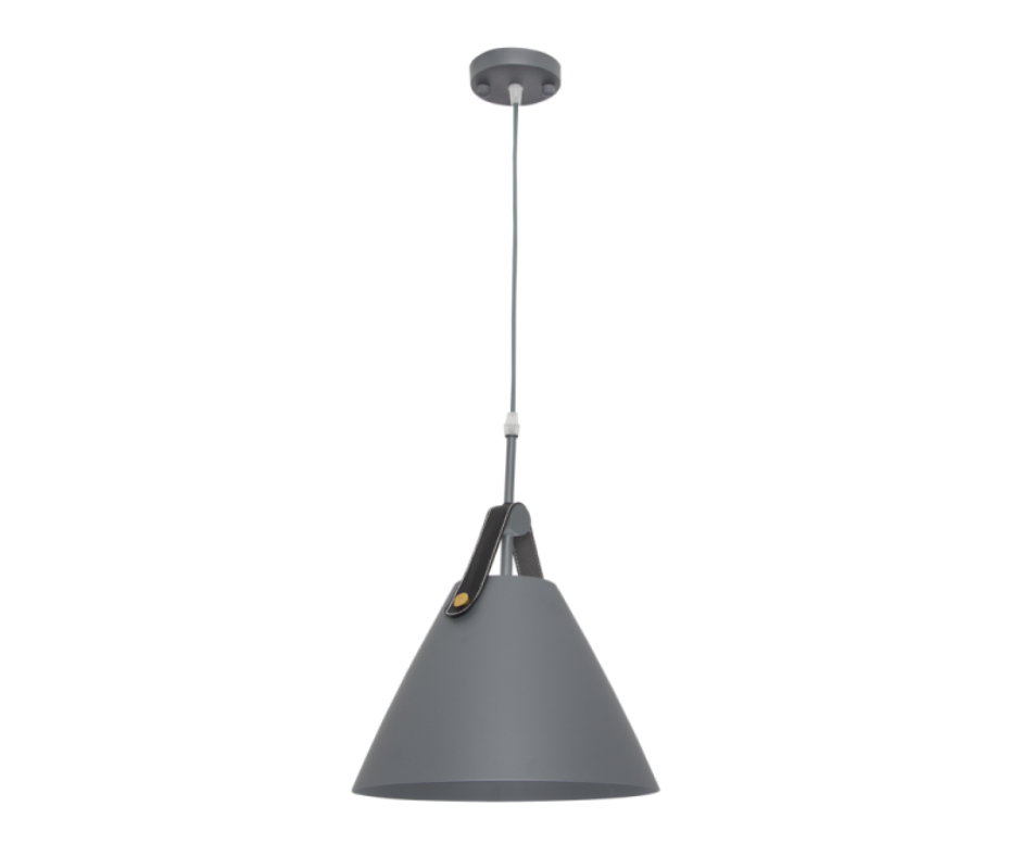 PEN606 Bright Star GREY GREY METAL PENDANT LEATHER STRAP 1X60W ES 350MM
