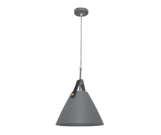PEN606 Bright Star GREY GREY METAL PENDANT LEATHER STRAP 1X60W ES 350MM