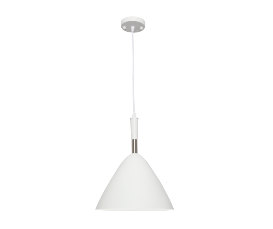 PEN607 Bright Star WHITE WHITE METAL PENDANT 1X60W ES 275MM