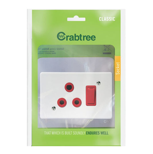 4x4 Single Dedicated Socket Red with White Cover - 18078/101