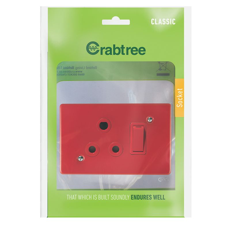 4x2 Horizontal Dedicated Socket Red with Red Cover  | 18077/103