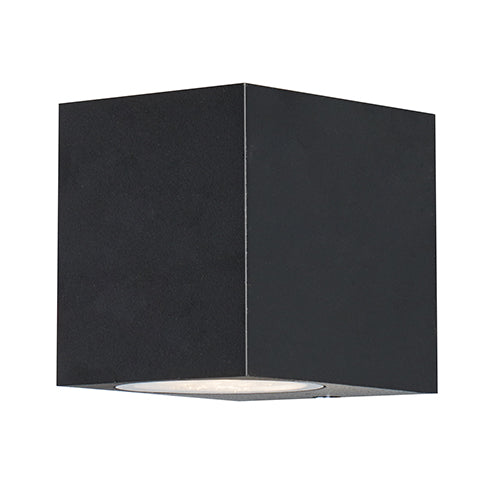 Radiant Bue Square Up or Down GU10 Outdoor Wall Light (Black, IP65) – RO430