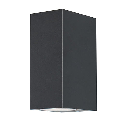 Radiant Bue Square Up & Down GU10 Outdoor Wall Light (Black, IP65) – RO431