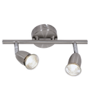 S048/2 Bright Star SATIN SAT CHROME 2 LIGHT SPOT - 2 X 50WATT GU10