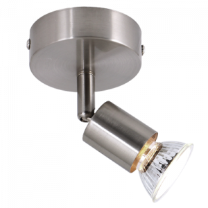 S055/1 Bright Star SATIN SATIN CHROME SPOT 1X50W GU10 BASE 80MM